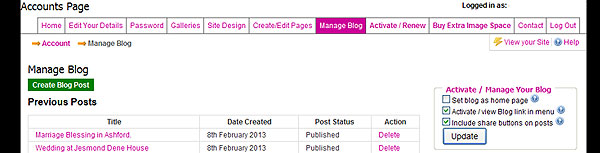Site designer - websites for photographers