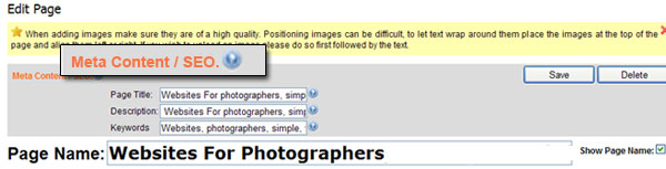 Site designer - websites for photographers