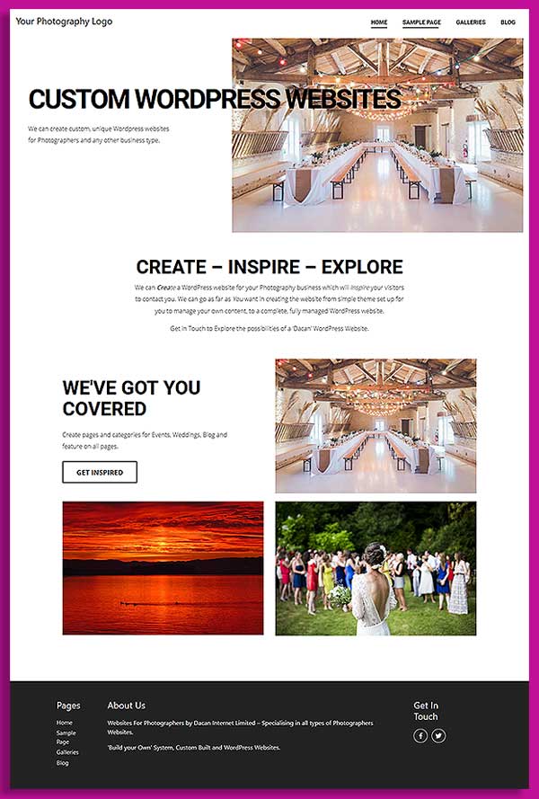 WordPress photography Websites